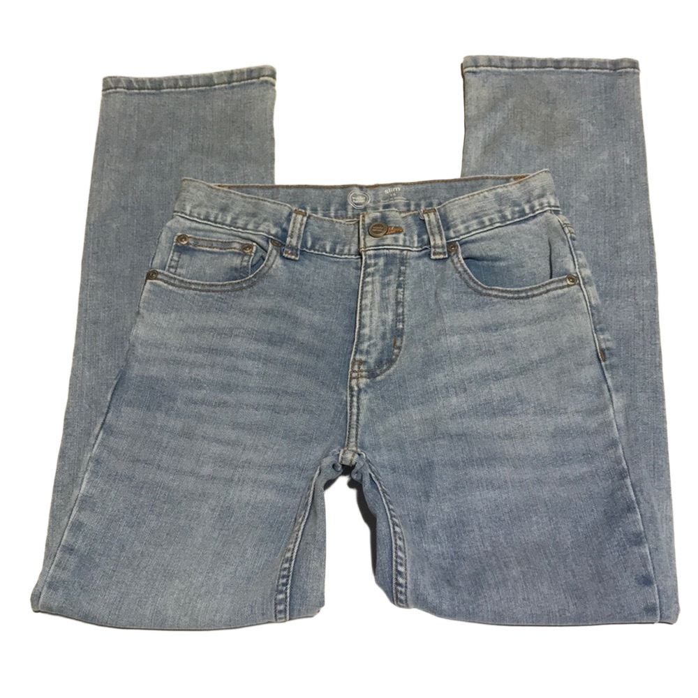 WONDER NATION—SLIM—Boys’ Light Wash Blue Denim Jeans Adjustable Waistband—14Slim - Picture 12 of 17